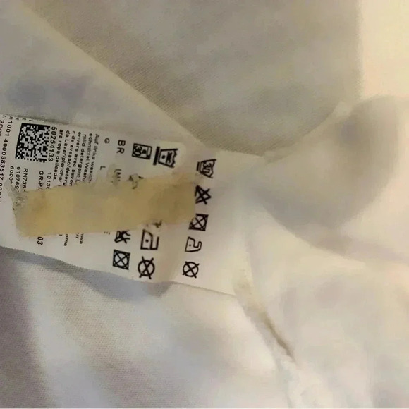 Authentic Hugo Boss LS men’s logo cream casual work crew neck t-shirt  L - Picture 3 of 4